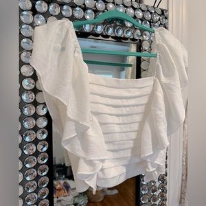 White Ruffle Top